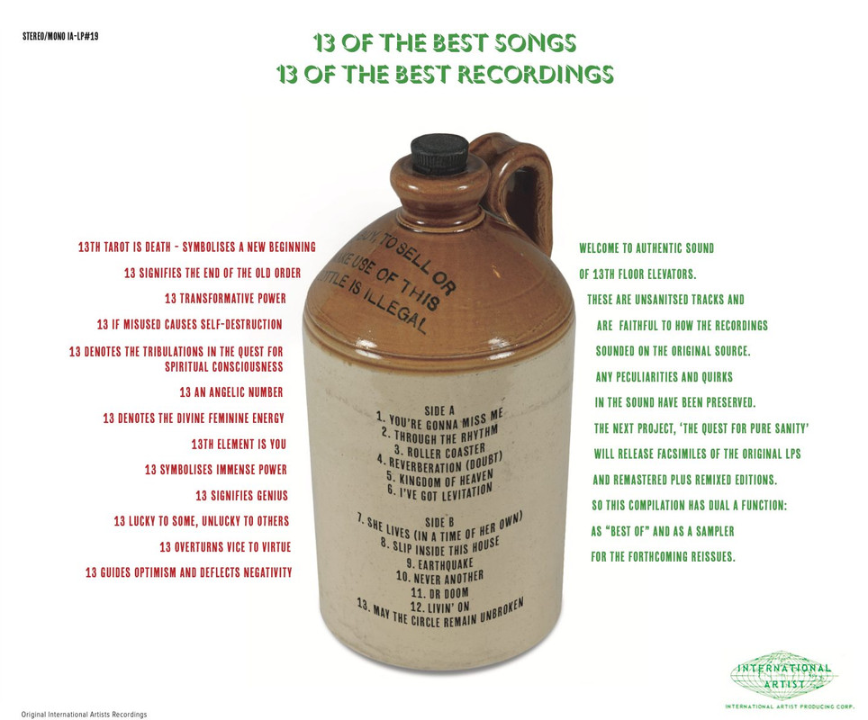 13th Floor Elevators - 13 Of Their Best, Vinyl LP IA-LP #19 13th Floor Elevators - 13 Of Their Best, Vinyl LP IA-LP #19