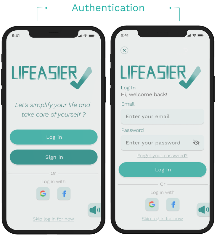 Authentication screen