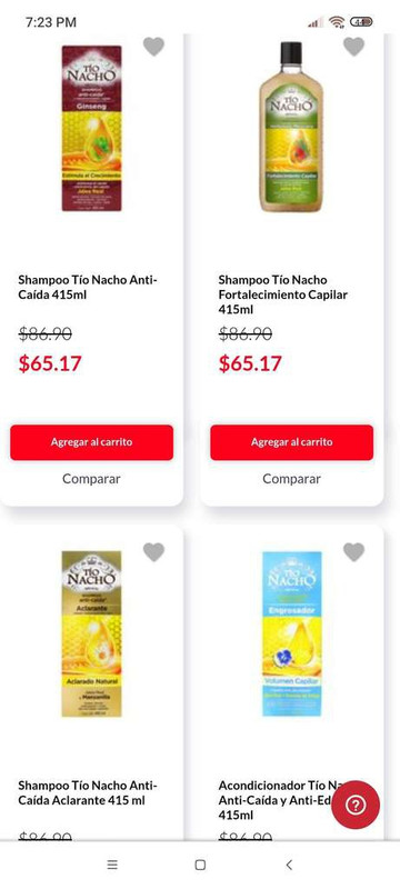 Shampoo y tratamientos Tío Nacho en descuento Tiendas Del Sol o woolworth 
