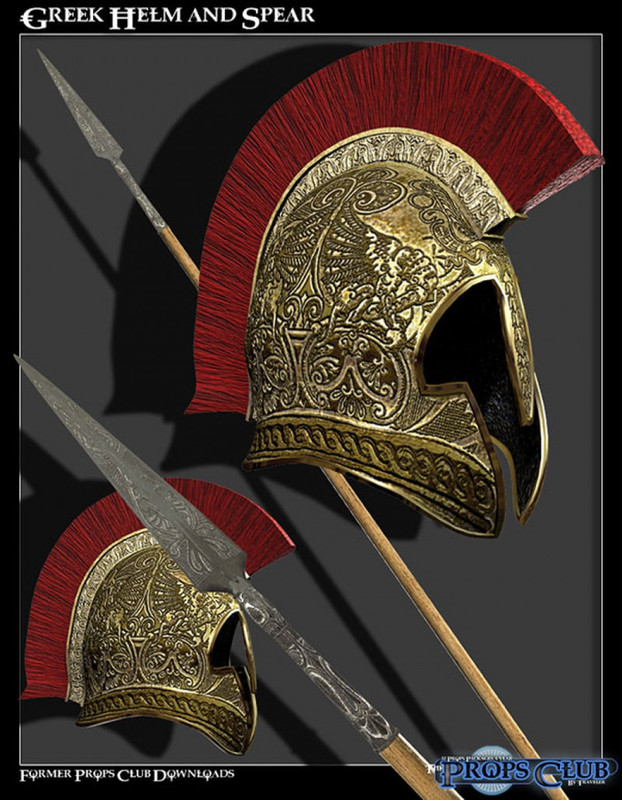 IM00028589 Props Pack Greek Helm and Spear