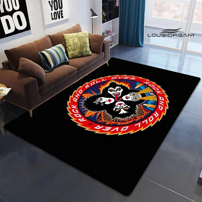 Kiss Rock & Roll Slip Rug Carpet Living room Floor Mat Living room