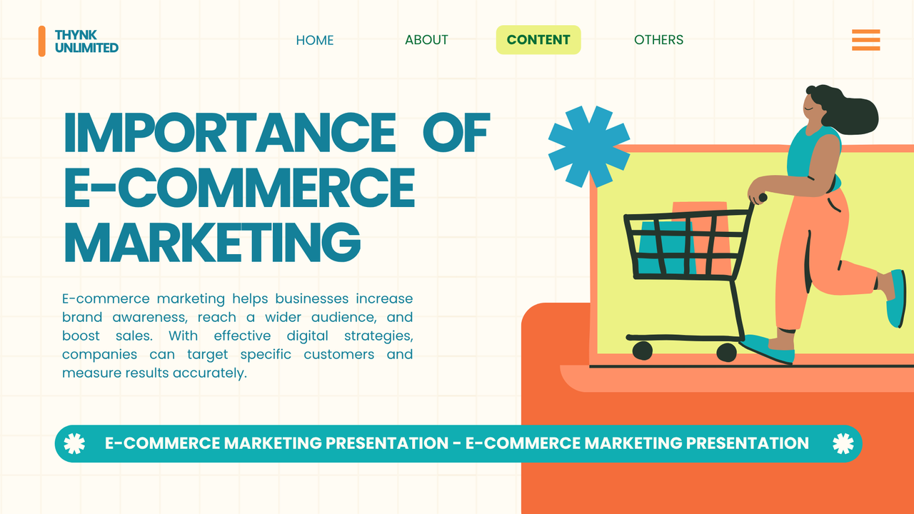 Green and Orange Illustrative E-Commerce Marketing Presentation