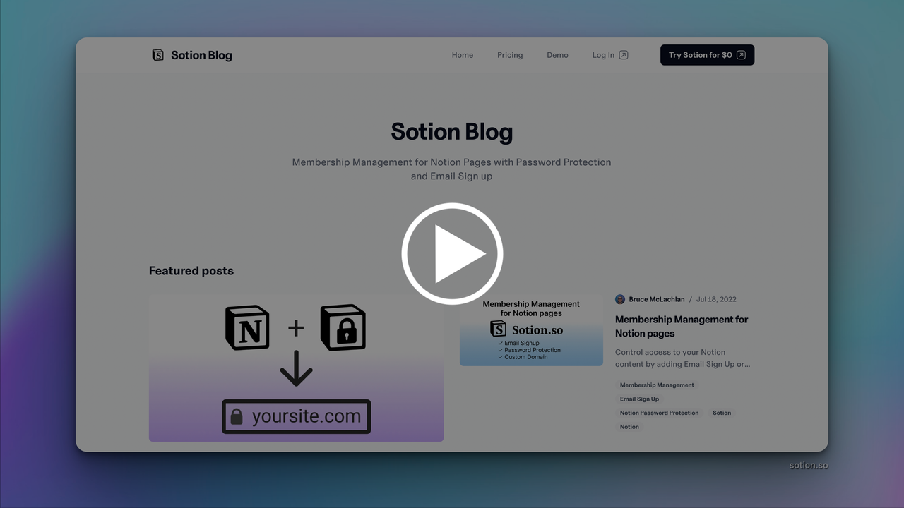 Sotion Blog Demo