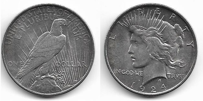 Peace Dollar, 1924, USA USA-1-dolar-1924-26-94gr