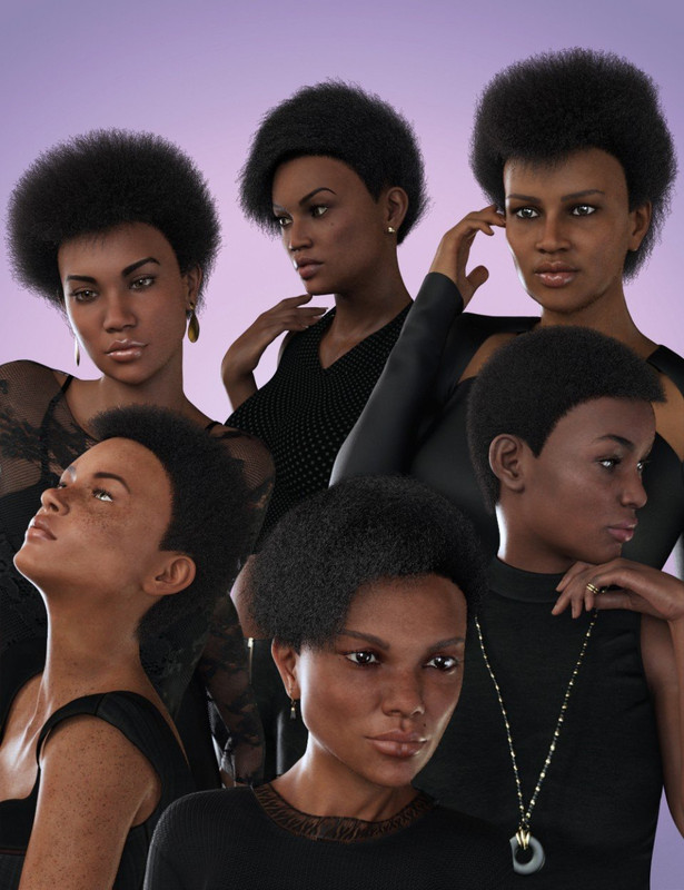 dForce Afro Styles Hair for Genesis 8 Female(s)