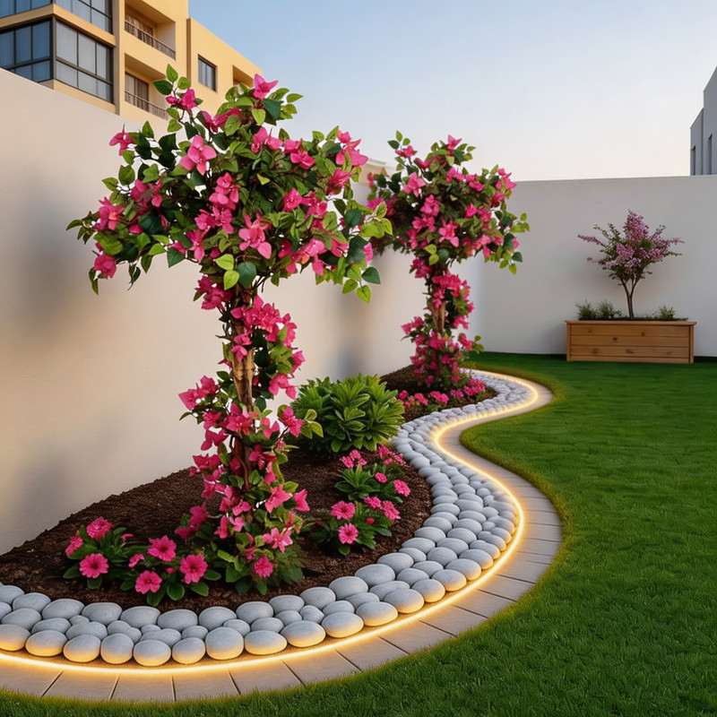 Artificial bougainvillea flowers outdoor garden