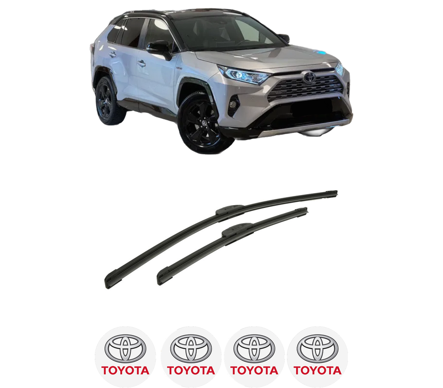 Set stergatoare auto TOYOTA RAV 4 V VAN (_A5_, _H5_) din 2018, pentru parbriz auto, 2 bucati, Bosch Aerotwin Retrofit, din cauciuc siliconat rezistent, 4 Stickere Auto TOYOTA