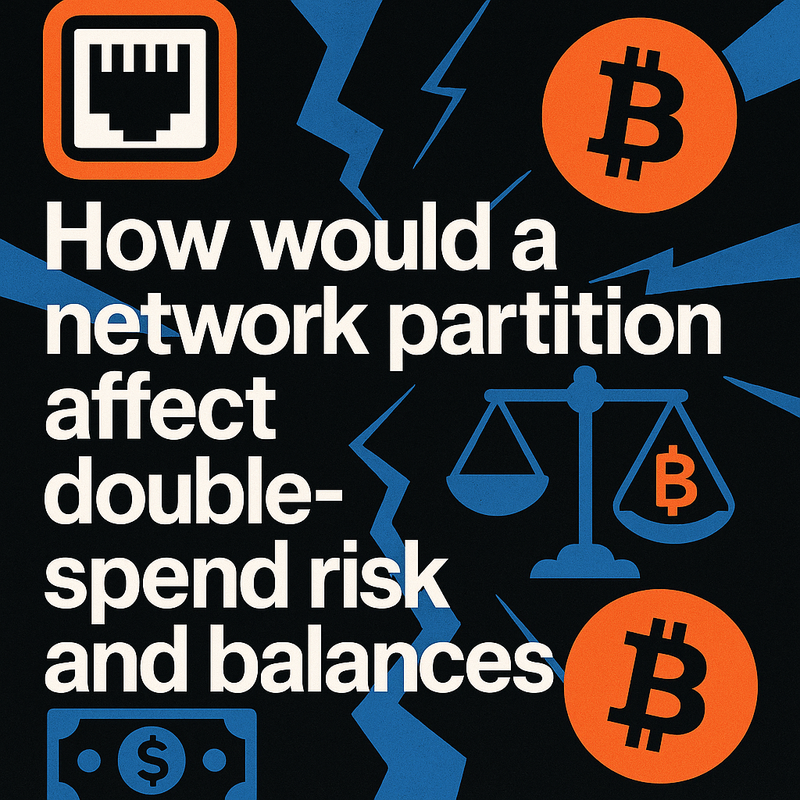 How would a network partition affect double-spend risk and balances