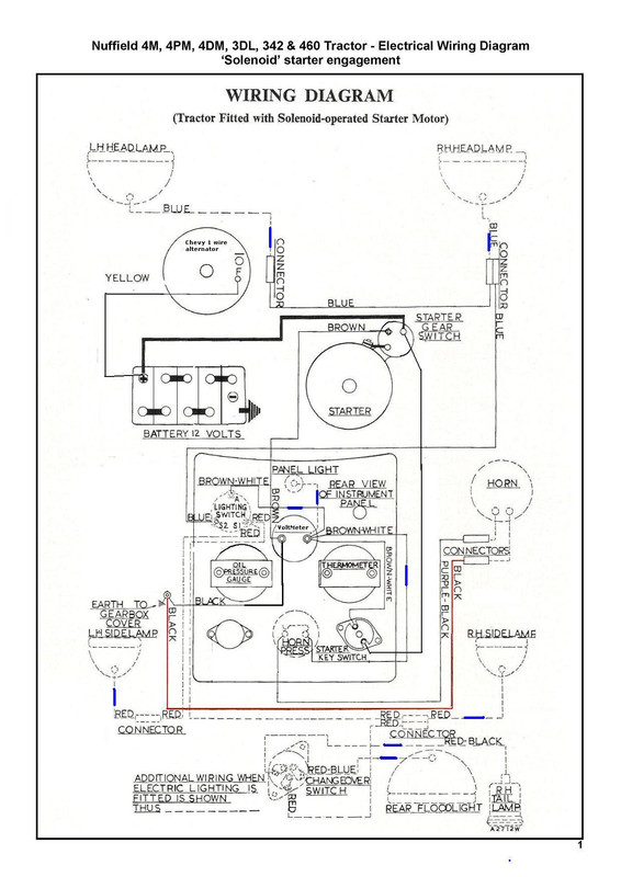 Wiring diagram Nuffield 4DM solenoid starter-page-001