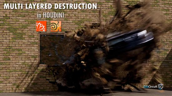 Multi layered destruction in Houdini