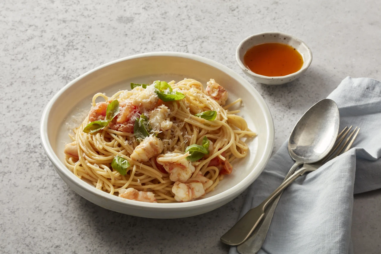 Prawn oil pasta
