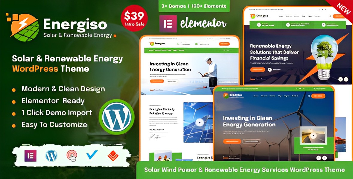 Energiso – Solar & Renewable Energy WordPress Theme