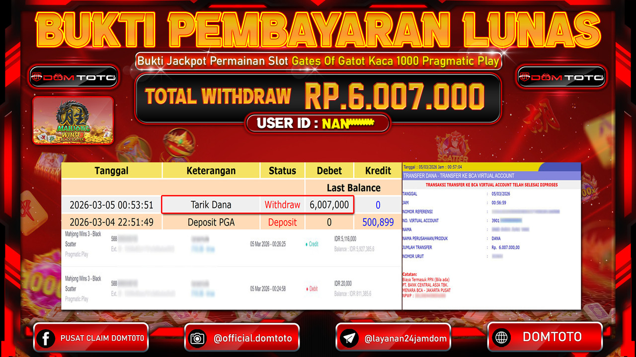 JACKPOT SLOT Mahjong Wins 3 - Black Scatter Pragmatic Play 05 MARET 2026