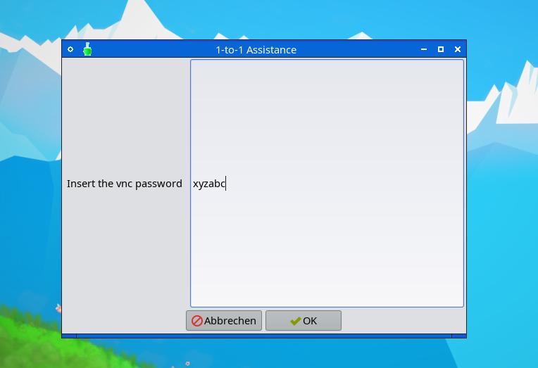 Fluxbox 23.2 - Yad-Fenster für Passworteingabe