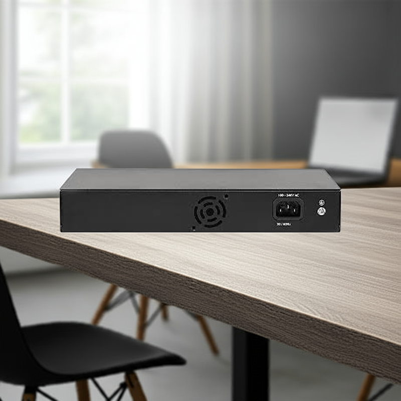 Caixa do Switch Intelbras SG 1002 MR, mostrando a embalagem e informações do produto.