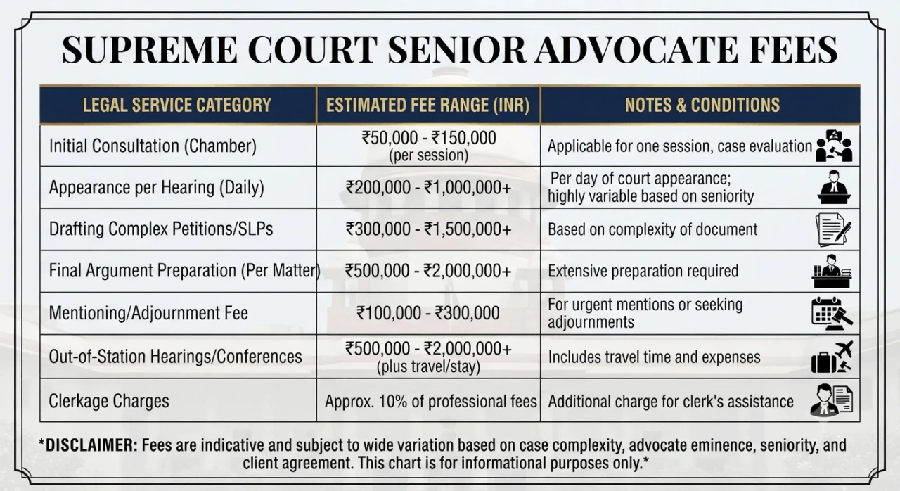 Supreme Court Senior Advocate Fees: Complete Guide to Legal Charges