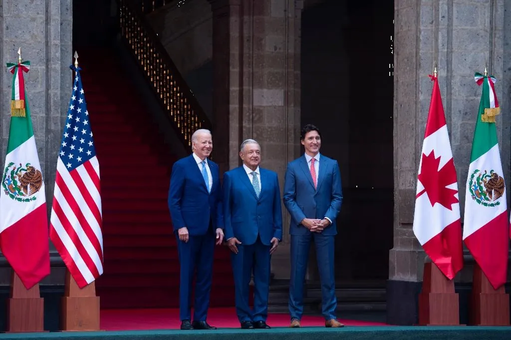 AMLO recibe a Biden y Trudeau en Palacio Nacional, arranca Cumbre de América del Norte