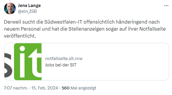 Stellen bei der Südwestfalen IT