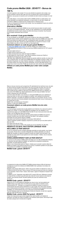 Coupon bonus Mel Bet 2026 ZEVS777 Bonus sport de 130