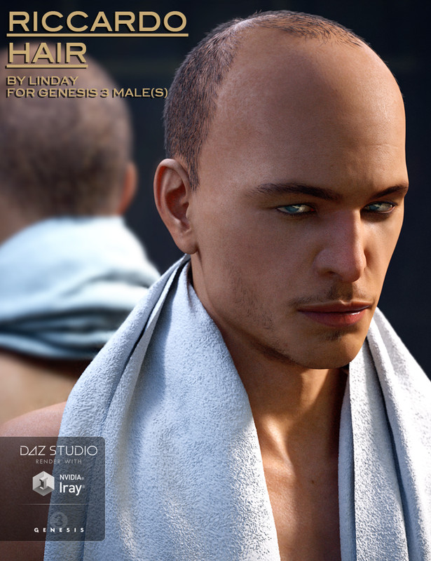 Riccardo Hair for Genesis 3 Male(s)