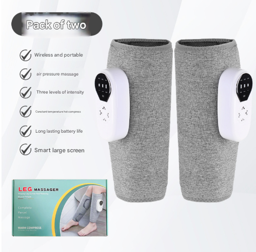 2-Pack Multifunctional Electric Leg Massager with Air Wave, Vibration and Heat Therapy
