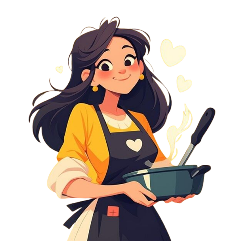 Kid cooking with pot and spatula