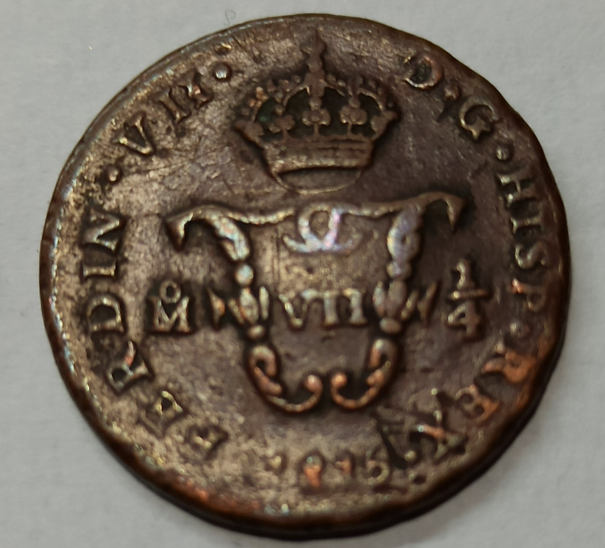 1/8, 1/4 y 2/4 TLACO de Fernando VII. México 60