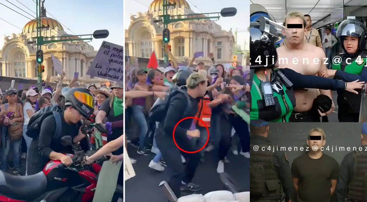 Detenido por meterse en moto a marcha 8M y golpear a mujeres en CDMX