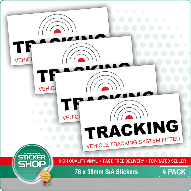 4 x Tracking Vehicle Tracker System Fitted Car Sticker Decal Window ...