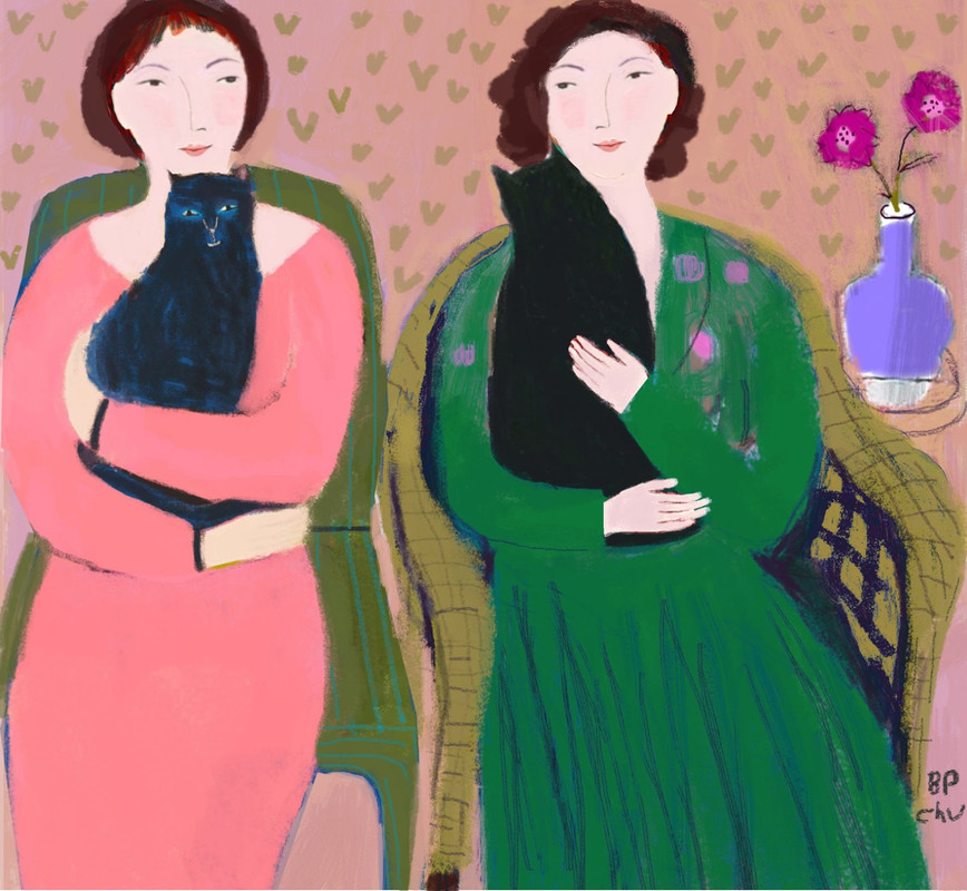 ladies-in-green-with-cats-small
