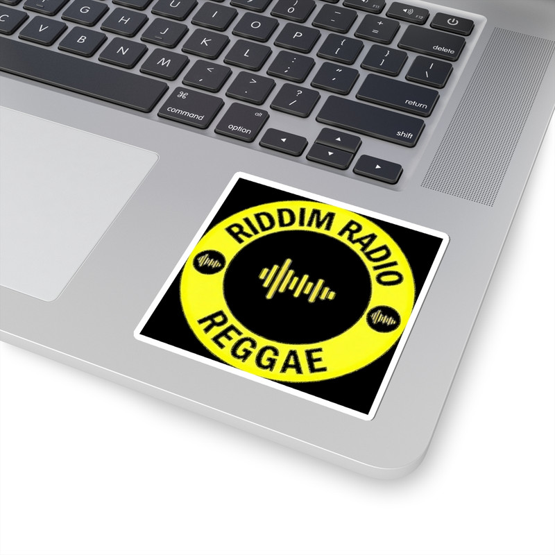 Riddim Radio Reggae Kiss-Cut Sticker — Yellow Soundwave Logo