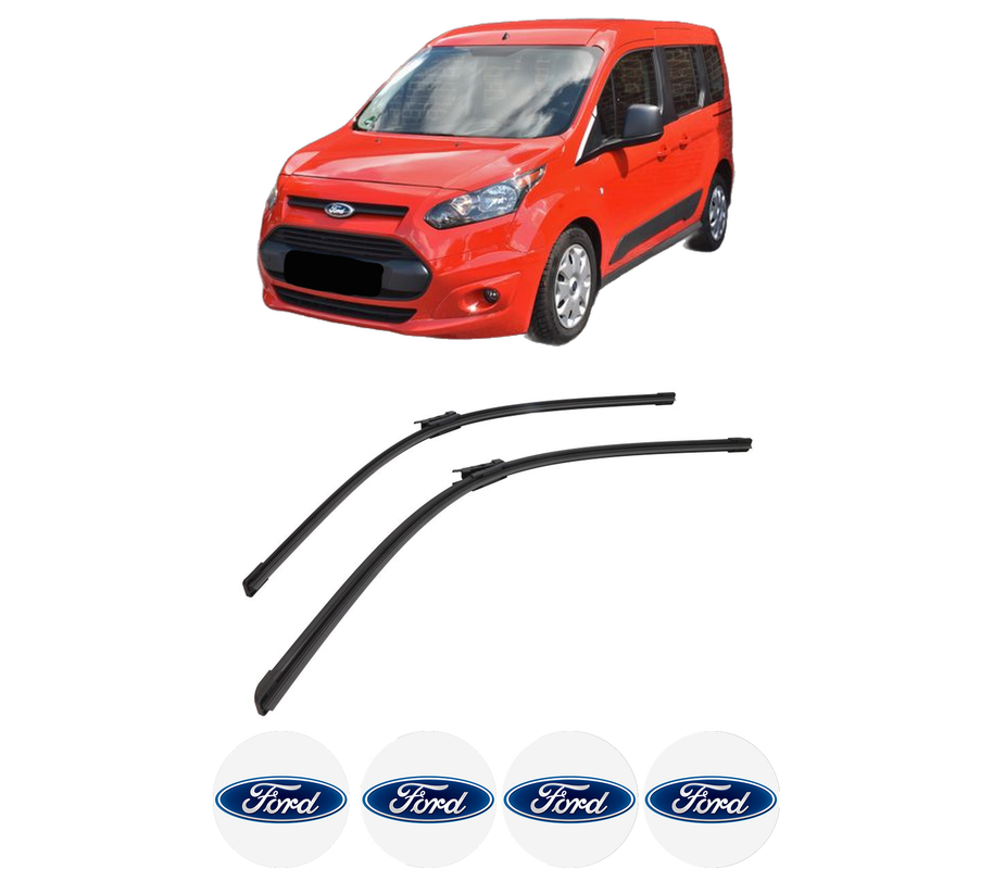 Set stergatoare auto FORD TOURNEO CONNECT / GRAND TOURNEO CONNECT V408 MPV din 2013-2022, pentru parbriz auto, 2 bucati, Bosch Aerotwin, din cauciuc siliconat rezistent, 4 Stickere Auto FORD