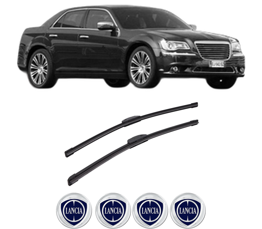 Set stergatoare auto LANCIA THEMA (LX_) din 2011-2014, pentru parbriz auto, 2 bucati, Bosch Aerotwin Retrofit, din cauciuc siliconat rezistent, 4 Stickere Auto LANCIA