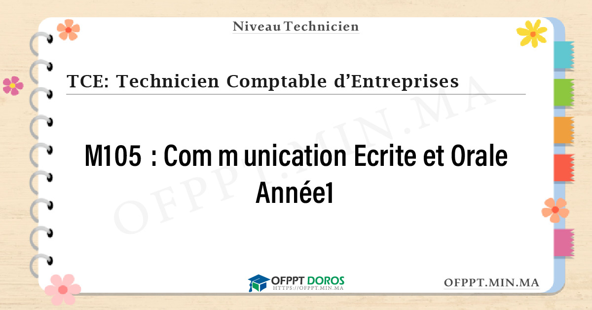Sommaire détaillé du cours Communication Ecrite et Orale Année1 M105 OFPPT - Structure du module