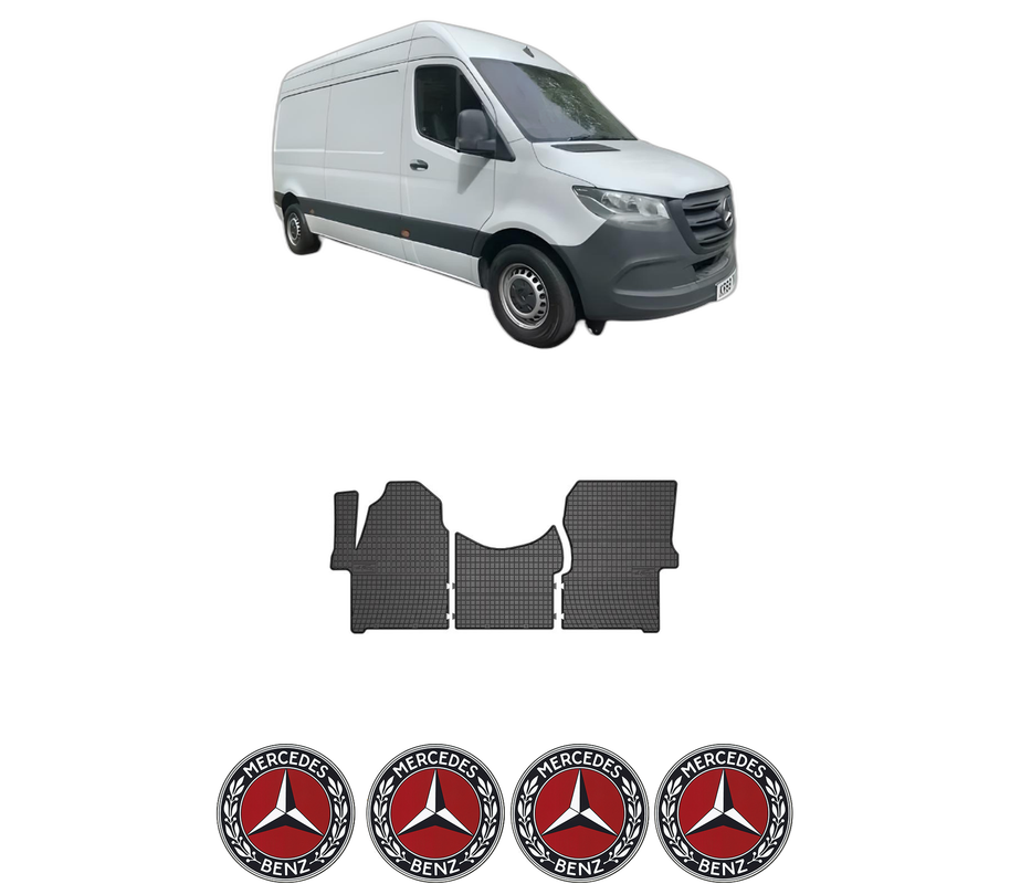 Set covorase presuri MERCEDES-BENZ SPRINTER 3-t Van (B910) din 2018-2021, auto, din cauciuc thermoplastic, 4 Stickere auto cu MERCEDES-BENZ