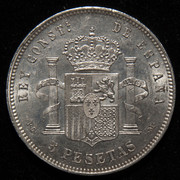 5 pesetas Alfonso XII 1891. PAS7282