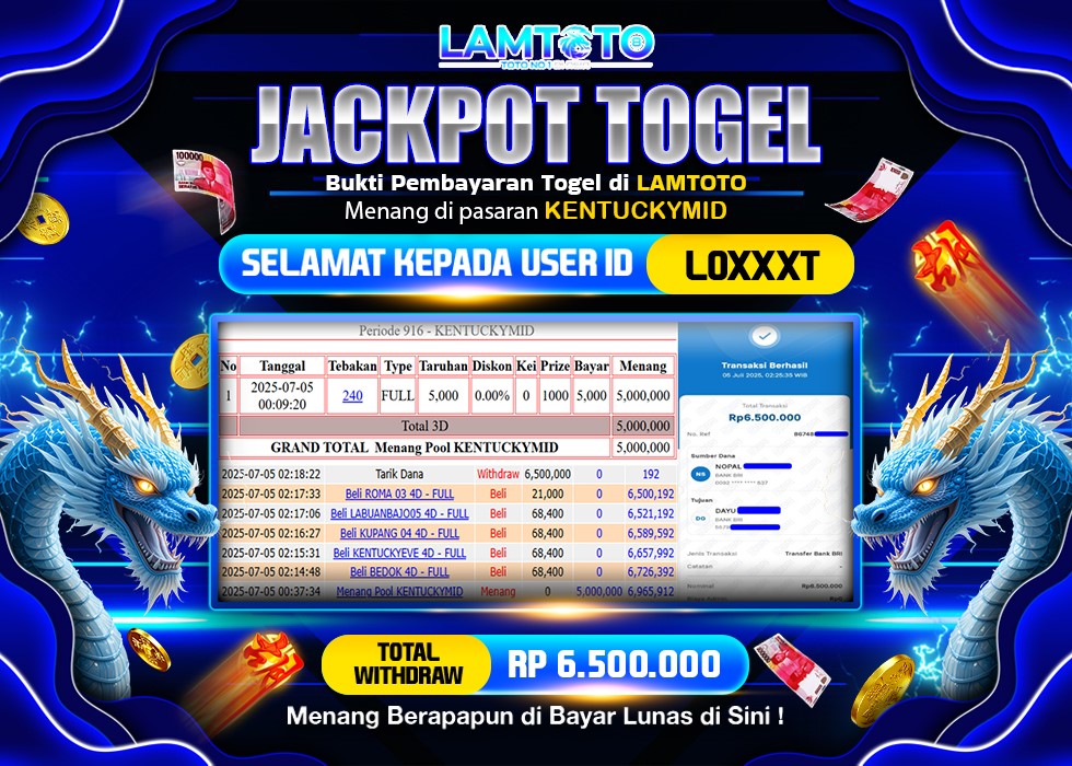 BUKTI JACKPOT LUNAS LAMTOTO