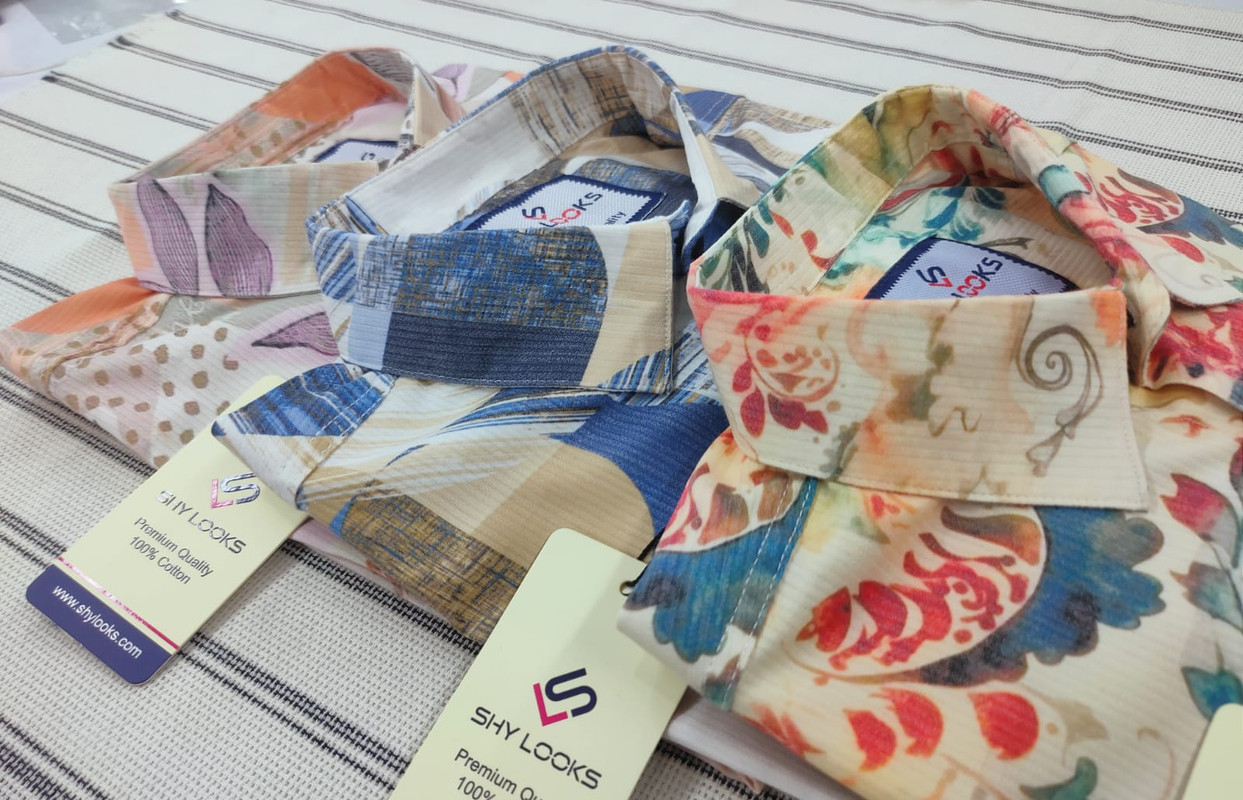 Shy Looks Luxury Spandex Print Shirt 3 pcs Combo