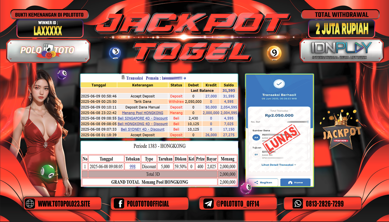 POLOTOTO JACKPOT TOGEL HONGKONG LOTTO Rp.2.050.000,-