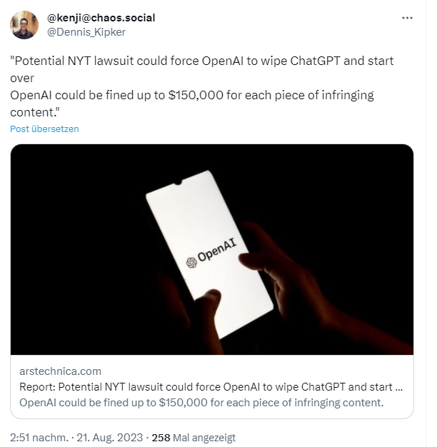 Klage gegen OpenAI