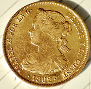 Isabelina oro con manchas marrones/anaranjadas 100-reales-1862-Limpias-Anverso
