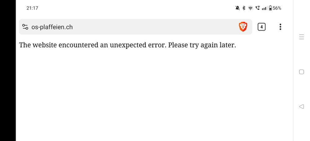 Schulwebseite os-plaffeien.ch offline