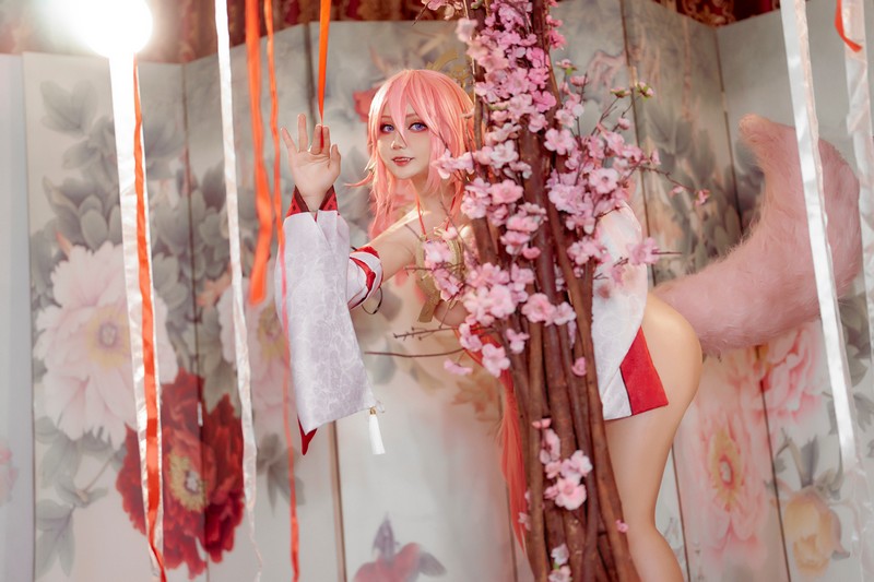 Joyce Lin2x Yae Miko Cosplay Genshin Impact 高清写真 35P插图7