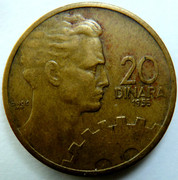 ¡Ya no existo! 20 dinara. Yugoslavia. 20 dinara. 1965 P1190865