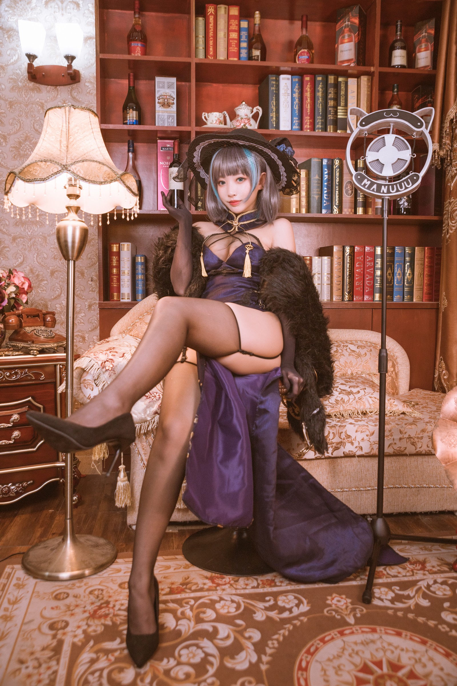 宮本桜 柴郡旗袍 Cosplay 写真｜音乐绚烂 Cait Sith 主题（20P｜409MB）插图3