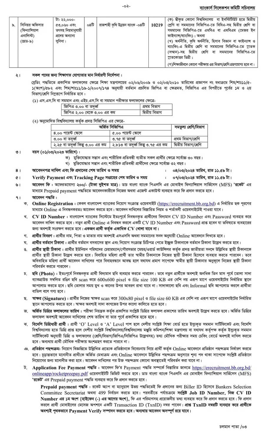 bangladesh bank job circular 2023