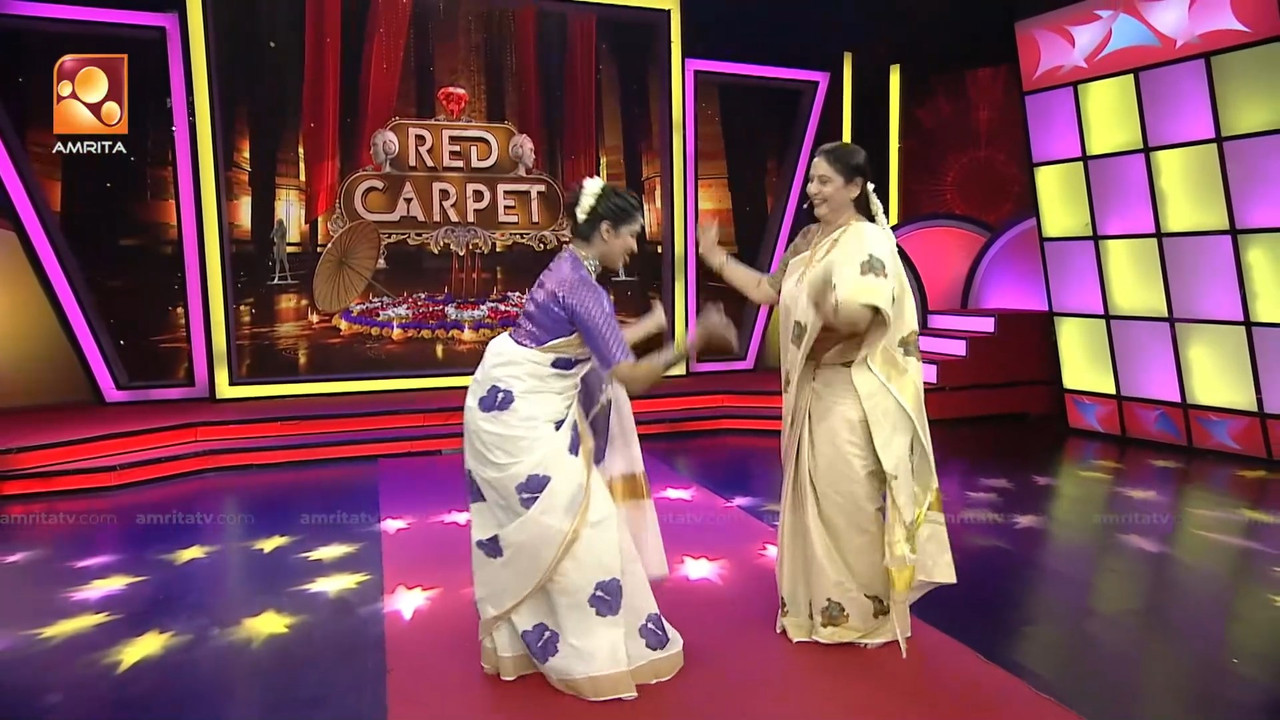 Matured Geetha Latest Sexy Navel Slips in Kerala Saree mkv snapshot 00