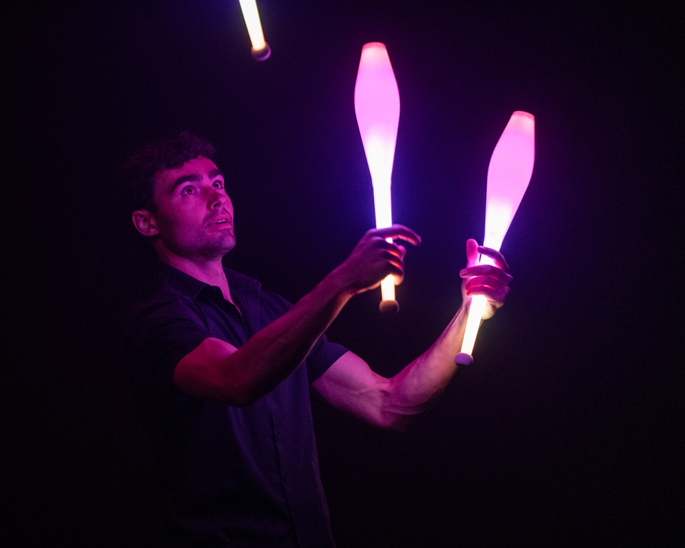 Kegeljongleren roze outfit