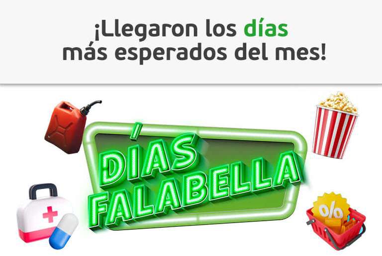 Falabella: Días Falabella 15% de reembolso en Gasolina, entretenimiento, farmacias e inovasport del 22 al 26 de mayo 
