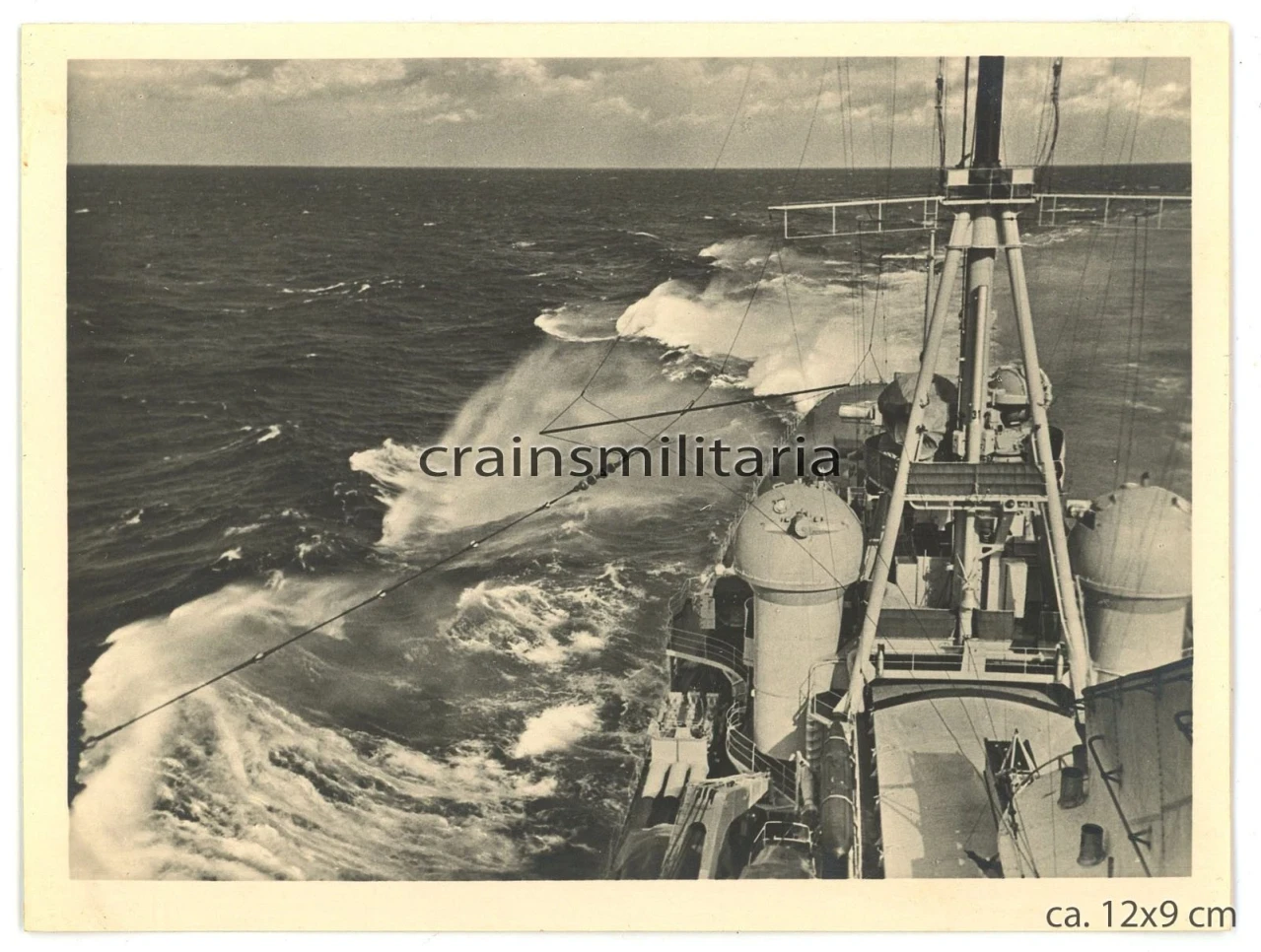 Orig Foto schwere Kreuzer Prinz Eugen Schiff ca 1940 Flakscheinwerfer